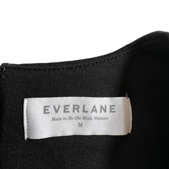 Everlane New Women's Scuba Knit Long Sleeve Tunic Dress Relaxed Black Medium - Picture 9 of 10